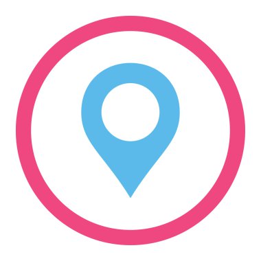 Map Marker flat pink and blue colors rounded vector icon