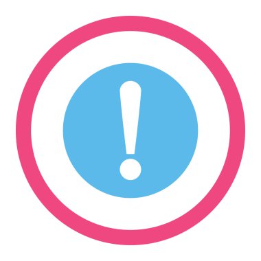 Problemli düz pembe ve mavi renkler yuvarlak vektör simgesi