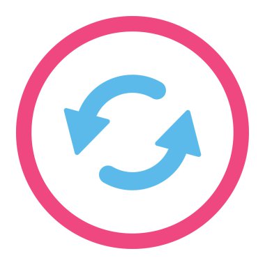 Refresh Ccw flat pink and blue colors rounded vector icon