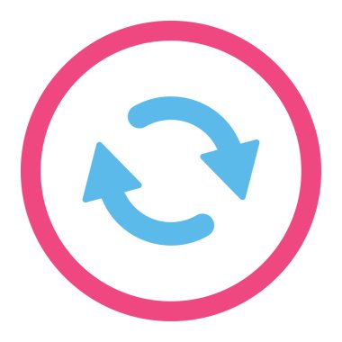 Refresh flat pink and blue colors rounded vector icon