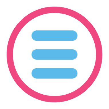 Stack flat pink and blue colors rounded vector icon