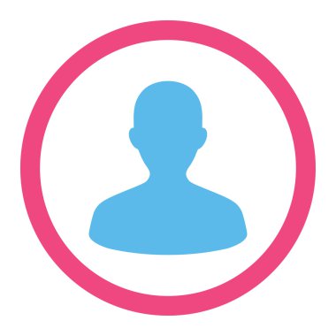 User flat pink and blue colors rounded vector icon
