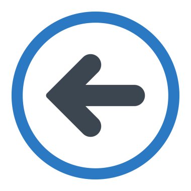 Arrow Left flat smooth blue colors rounded vector icon