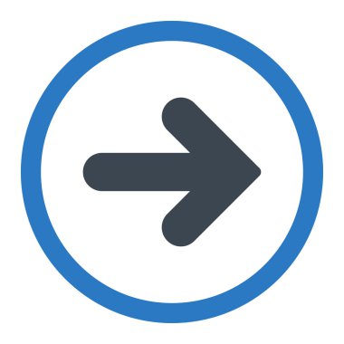 Arrow Right flat smooth blue colors rounded vector icon