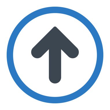 Arrow Up flat smooth blue colors rounded vector icon