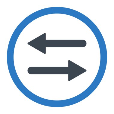 Arrows Exchange flat smooth blue colors rounded vector icon