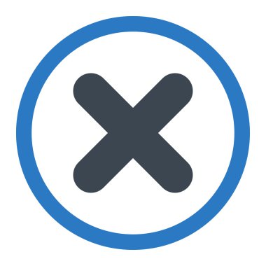 Cancel flat smooth blue colors rounded vector icon