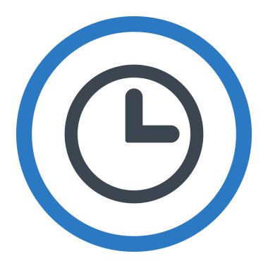 Clock flat smooth blue colors rounded vector icon