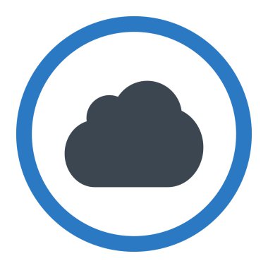Cloud flat smooth blue colors rounded vector icon