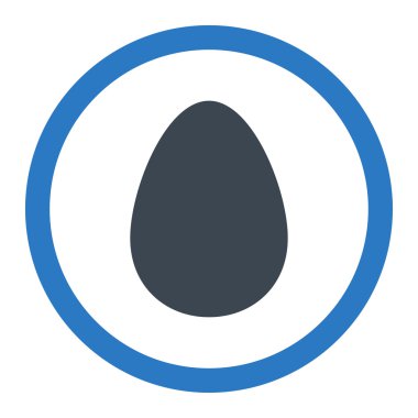 Egg flat smooth blue colors rounded vector icon