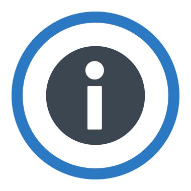 Information flat smooth blue colors rounded vector icon