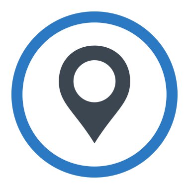 Map Marker flat smooth blue colors rounded vector icon
