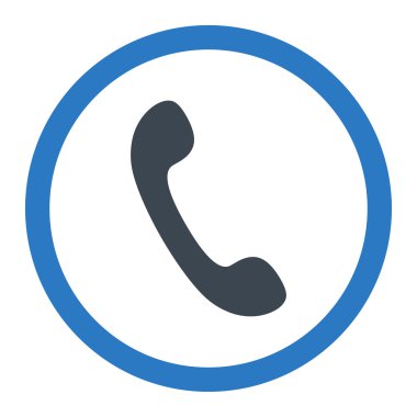 Phone flat smooth blue colors rounded vector icon