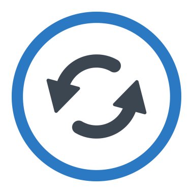 Refresh Ccw flat smooth blue colors rounded vector icon