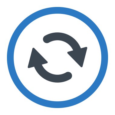 Refresh flat smooth blue colors rounded vector icon
