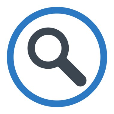 Search flat smooth blue colors rounded vector icon