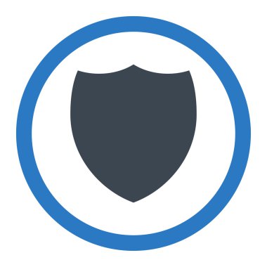 Shield flat smooth blue colors rounded vector icon