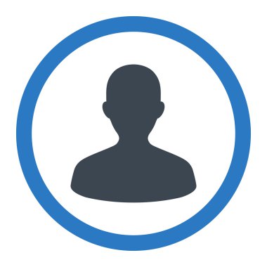 User flat smooth blue colors rounded vector icon