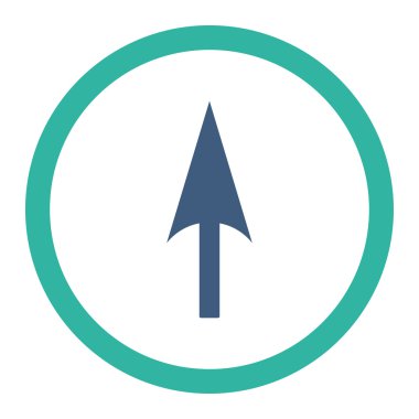Arrow Axis Y flat cobalt and cyan colors rounded vector icon