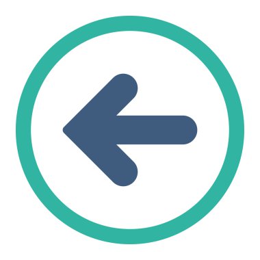 Arrow Left flat cobalt and cyan colors rounded vector icon