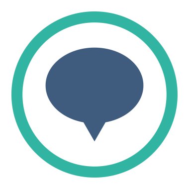 Banner düz kobalt ve cyan renkleri yuvarlanmış vektör simgesi