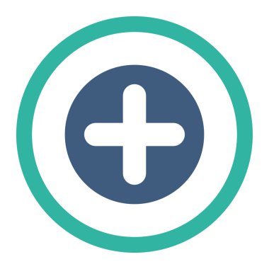 Create flat cobalt and cyan colors rounded vector icon