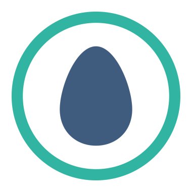 Egg flat cobalt and cyan colors rounded vector icon