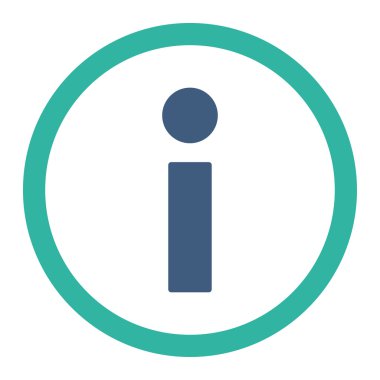 Bilgi düz kobalt ve cyan renkleri yuvarlanmış vektör simgesi