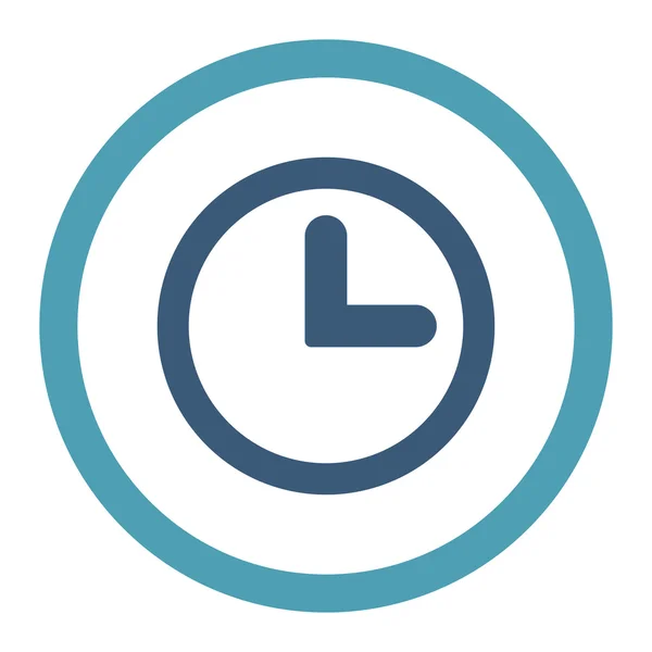 Orologio piatto ciano e blu colori arrotondato icona vettoriale — Vettoriale Stock