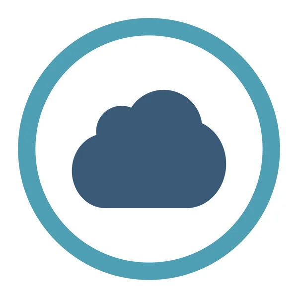 Cloud flat cyan and blue colors rounded vector icon — 스톡 벡터