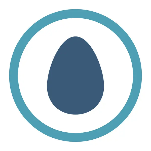 Huevo plano cian y azul colores redondeados vector icono — Vector de stock