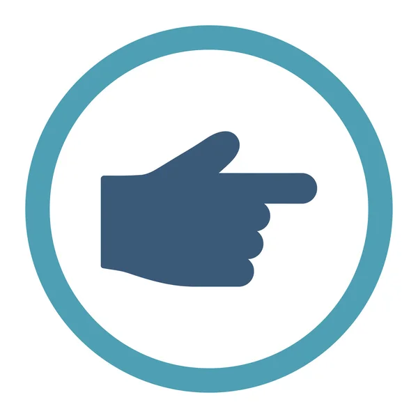 Index Finger flat cyan and blue colors rounded vector icon — Stock vektor