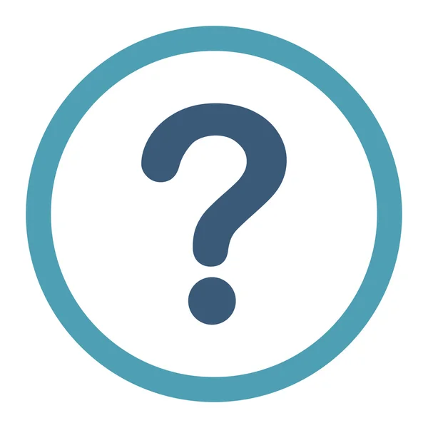 Question flat cyan and blue colors rounded vector icon — Stock Vector
