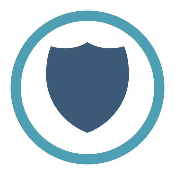 Shield flat cyan and blue colors rounded vector icon — 스톡 벡터