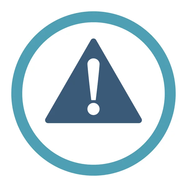 Warning flat cyan and blue colors rounded vector icon — ストックベクタ