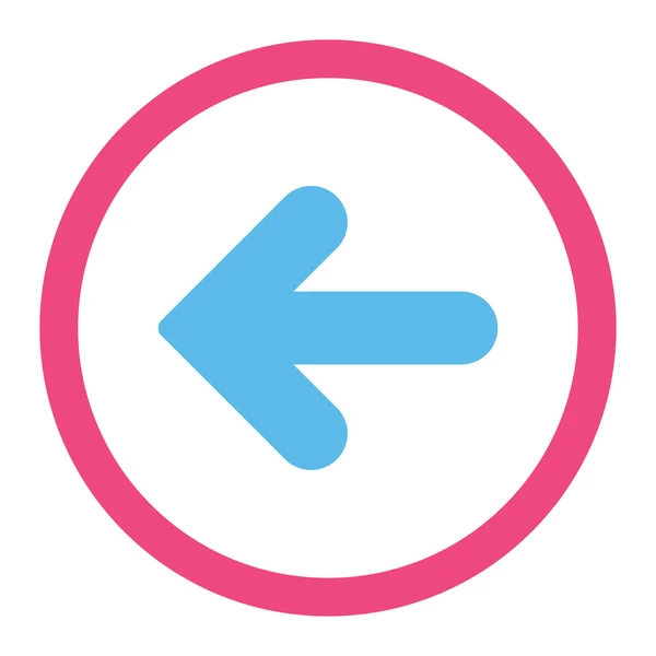 Arrow Left flat pink and blue colors rounded vector icon — ストックベクタ
