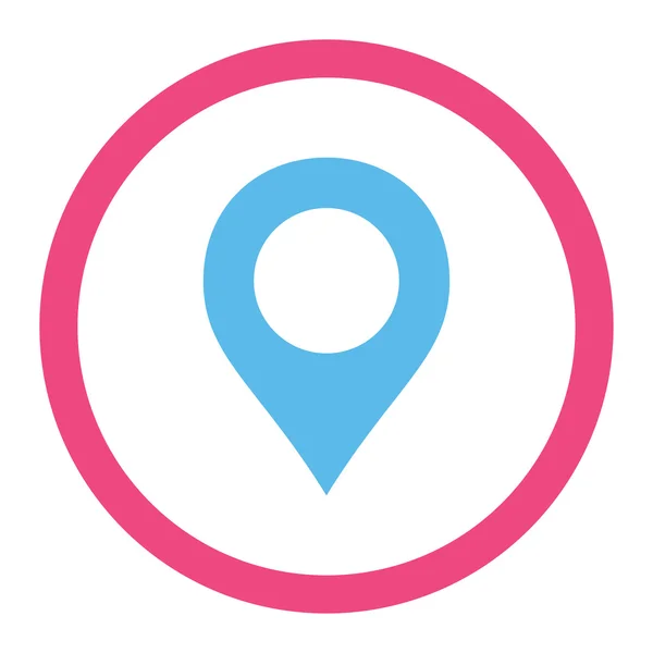 Mappa Marcatore piatto rosa e blu colori arrotondato icona vettoriale — Vettoriale Stock