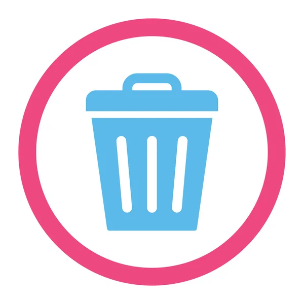 Mülleimer flache rosa und blaue Farben abgerundetes Vektorsymbol — Stockvektor