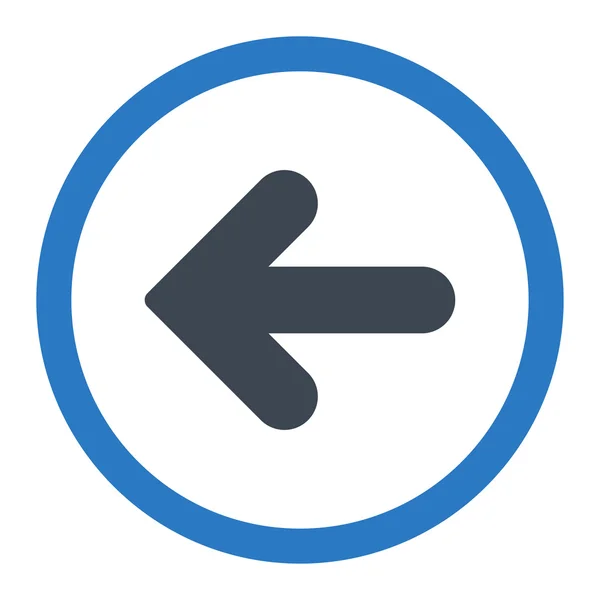 Arrow Left flat smooth blue colors rounded vector icon — Διανυσματικό Αρχείο