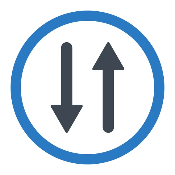 Frecce Exchange Verticale piatta liscia blu colori arrotondato icona vettoriale — Vettoriale Stock