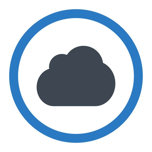 Nuvem plana cores azuis lisas ícone vetor arredondado — Vetor de Stock