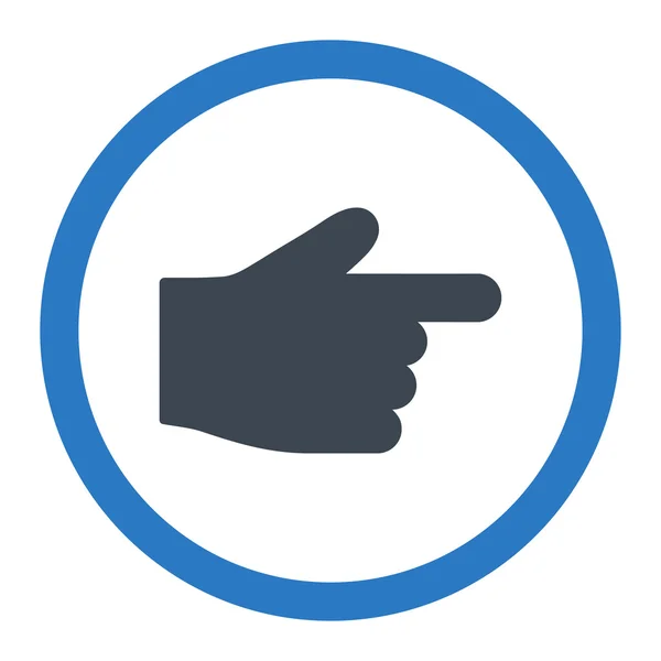 Index Finger flat smooth blue colors rounded vector icon — Stock Vector