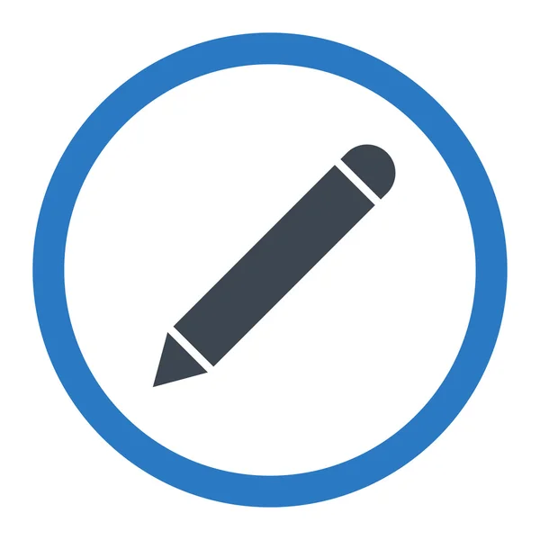 Crayon plat couleurs bleues lisses arrondies icône vectorielle — Image vectorielle