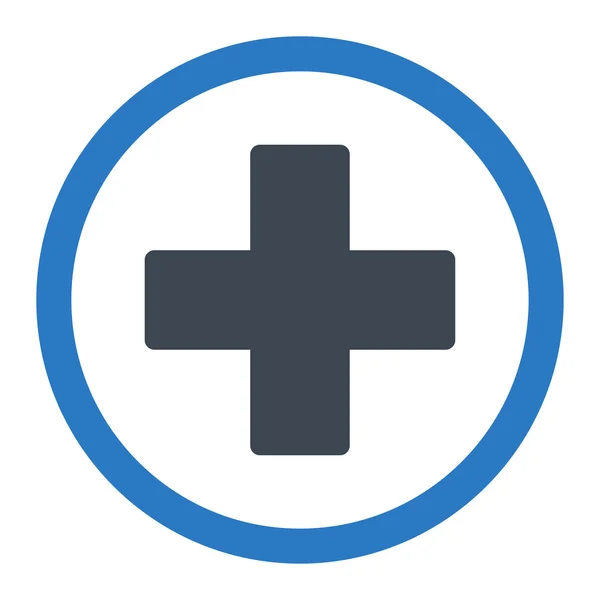 Plus flat smooth blue colors rounded vector icon — Διανυσματικό Αρχείο