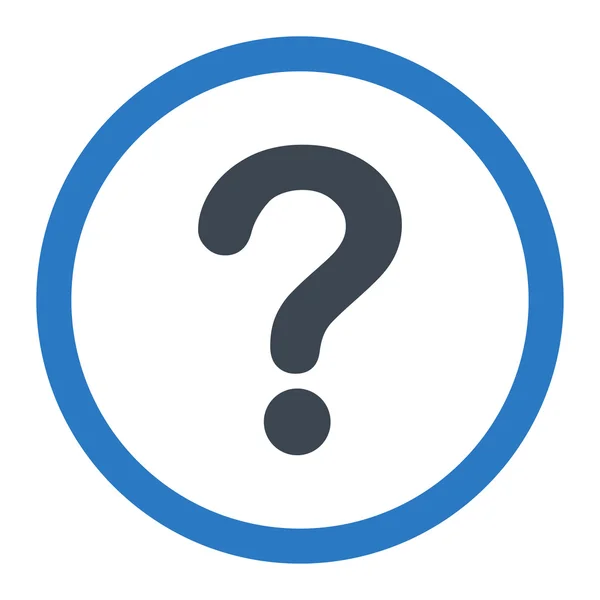 Question flat smooth blue colors rounded vector icon — Stock Vector
