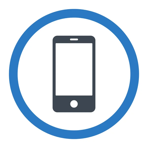 Smartphone plat couleurs bleues lisses arrondies icône vectorielle — Image vectorielle