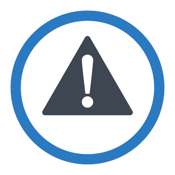 Warning flat smooth blue colors rounded vector icon — Stockvector