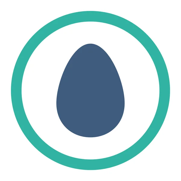 Egg flat cobalt and cyan colors rounded vector icon — Wektor stockowy