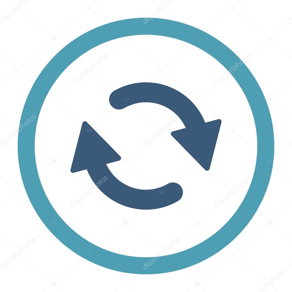 Refresh flat cyan and blue colors rounded vector icon