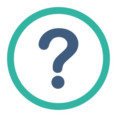 Question flat cobalt and cyan colors rounded vector icon
